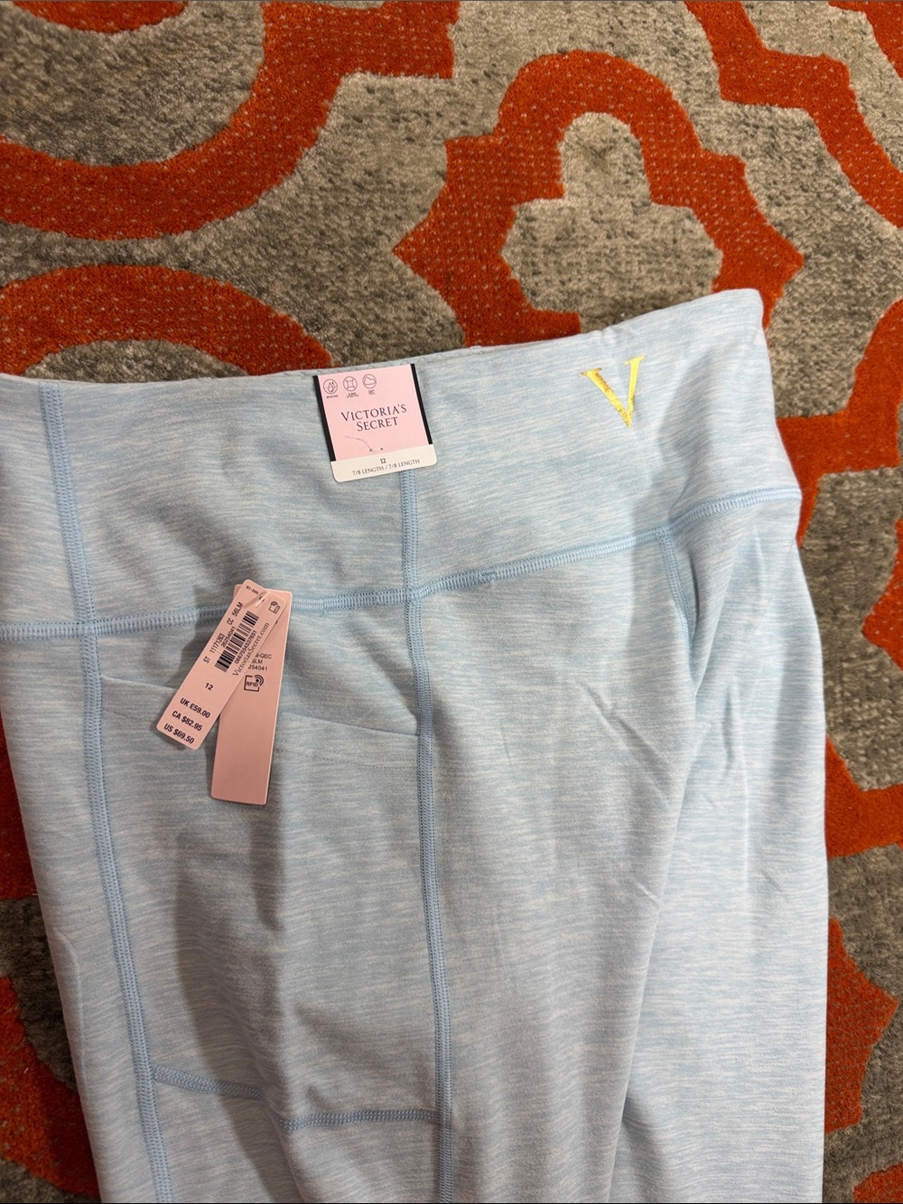 Victoria's Secret Light Blue Seamless Leggings with Gold V